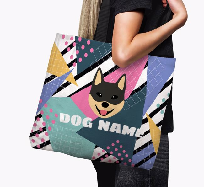 Retro Pattern: Personalized {breedFullName} Canvas Bag